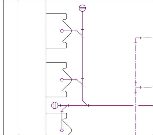 配管記号の一括作図機能