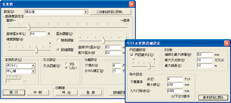 高精度なベクタ変換を簡単なパラメータ設定で実現